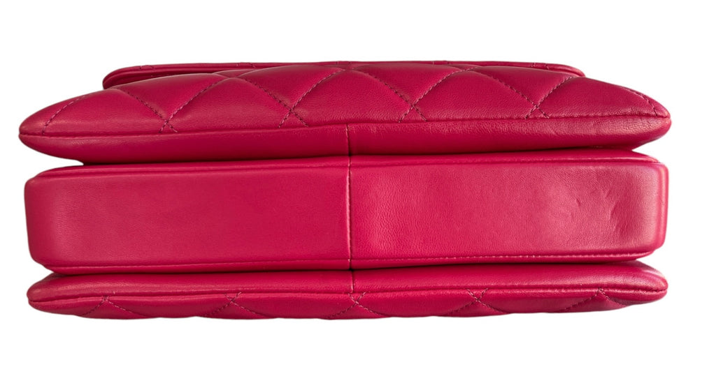 2017 Chanel Dark Pink Lambskin  Small Trendy Bag