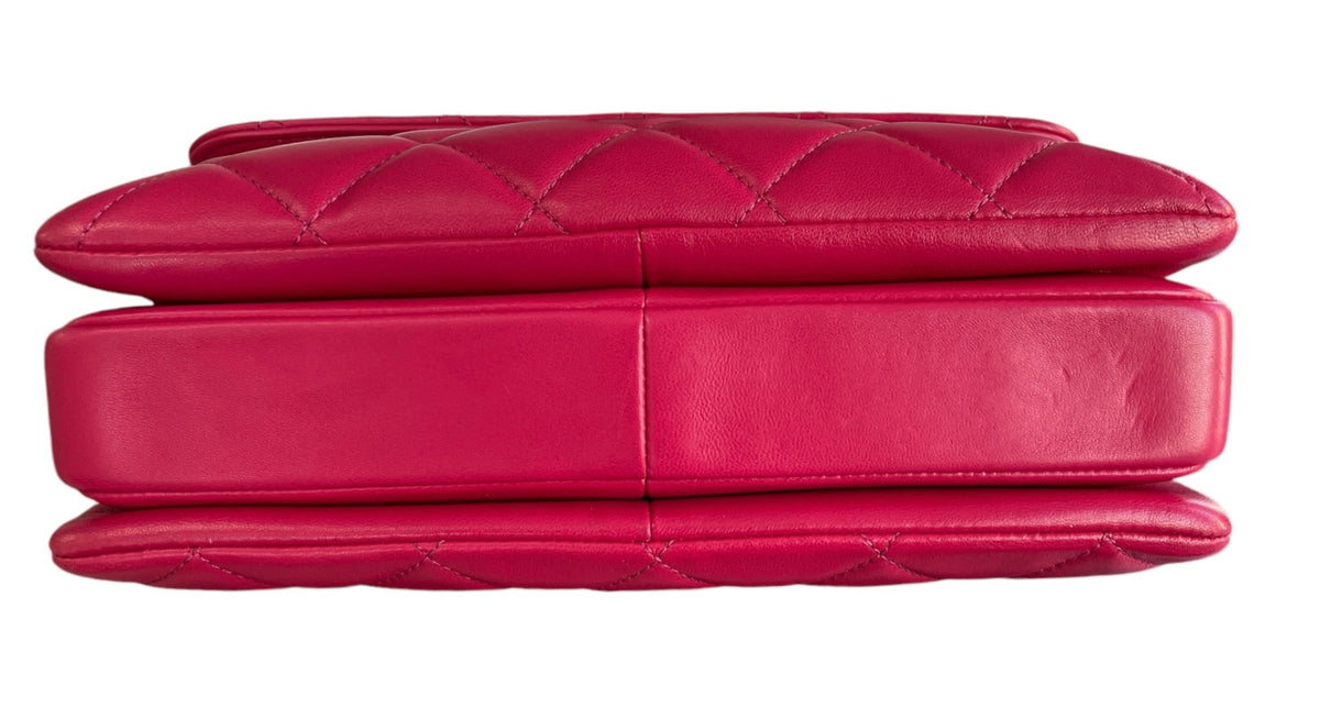2017 Chanel Dark Pink Lambskin  Small Trendy Bag