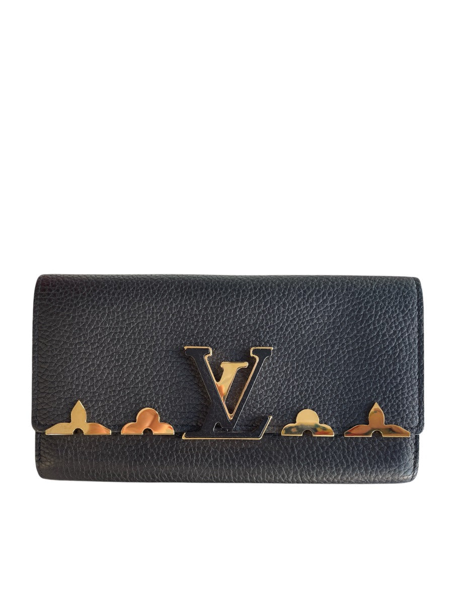 Louis Vuitton Black Taurillon Leather Capucines Wallet