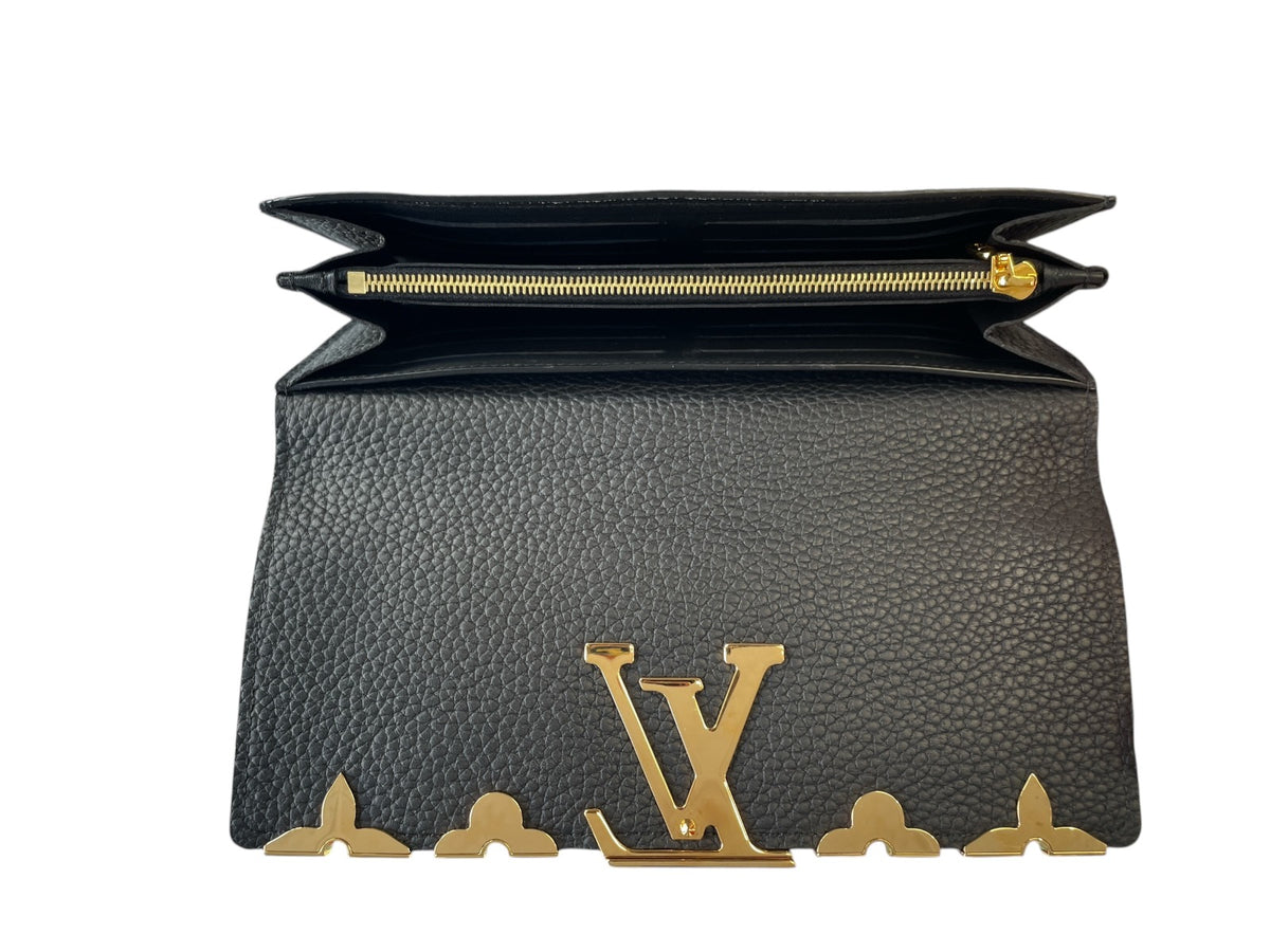 Louis Vuitton Black Taurillon Leather Capucines Wallet