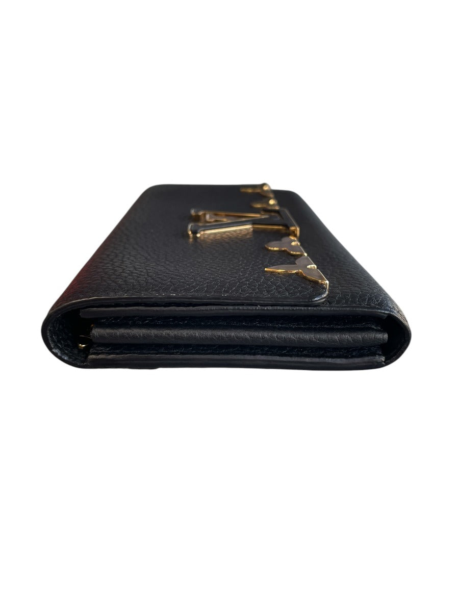 Louis Vuitton Black Taurillon Leather Capucines Wallet