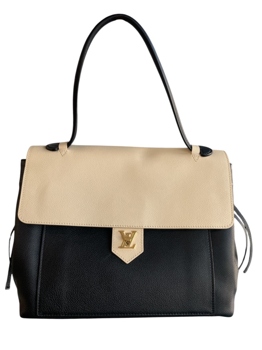 Louis Vuitton Vanille Black Calfskin Lockme MM Bag