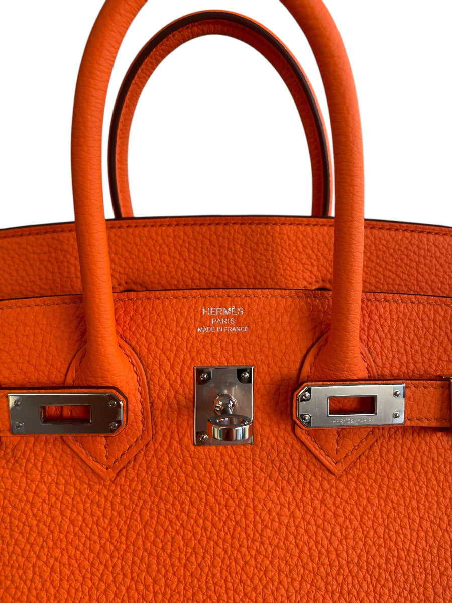 2023 Hermes Togo Orange Minium Birkin 25 WPH