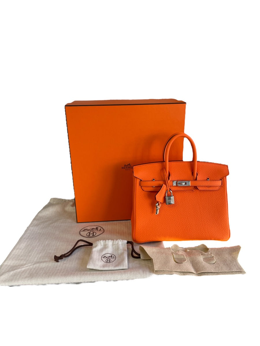2023 Hermes Togo Orange Minium Birkin 25 WPH