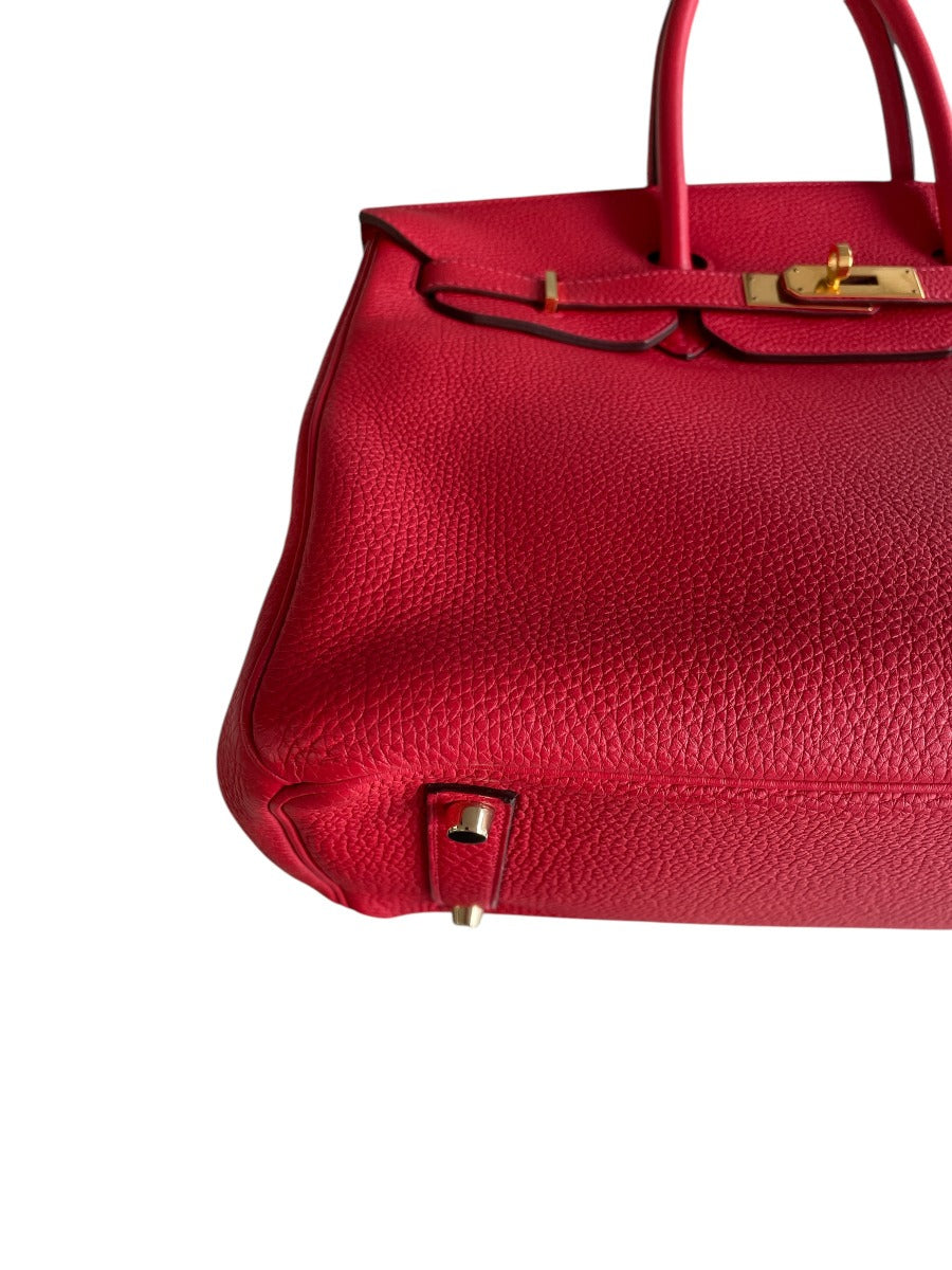 2012 Hermes Rouge Casaque Togo Birkin 35 WGH