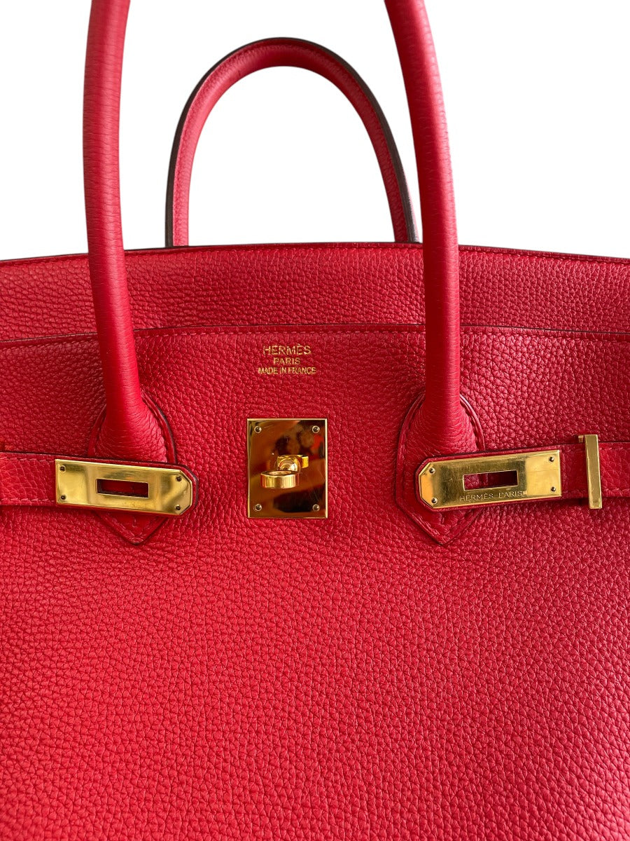 2012 Hermes Rouge Casaque Togo Birkin 35 WGH