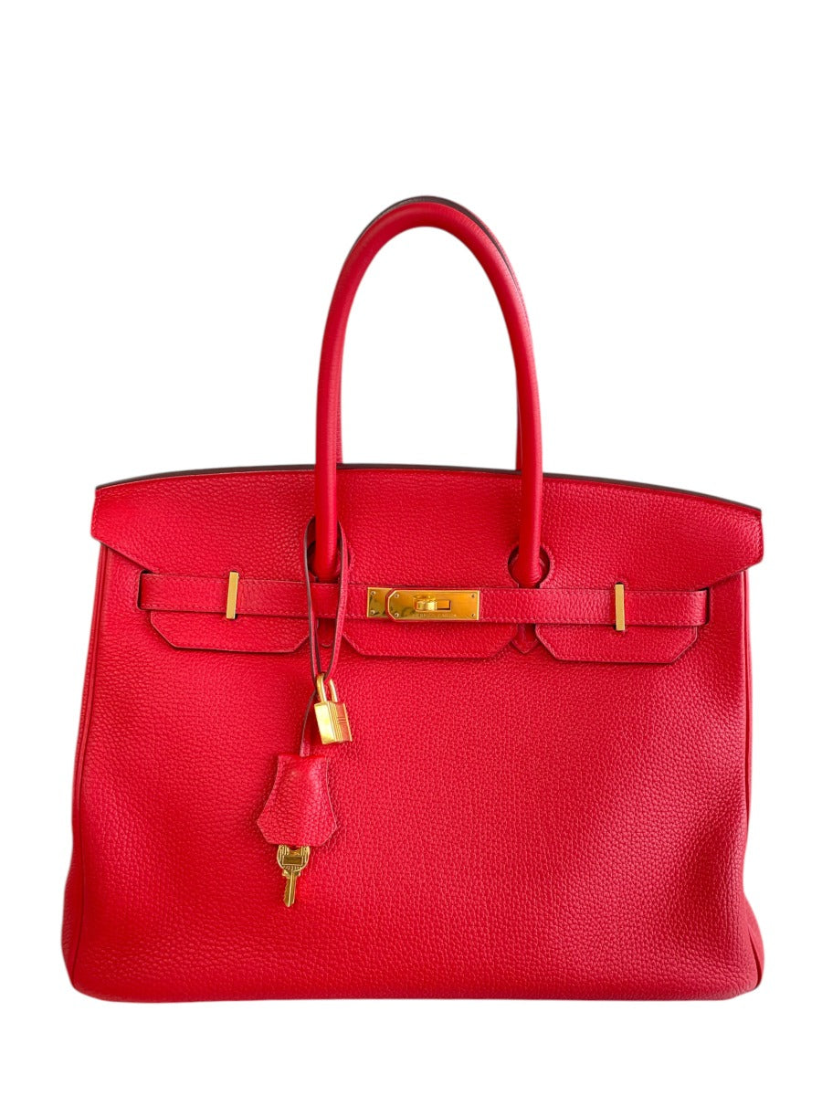 2012 Hermes Rouge Casaque Togo Birkin 35 WGH