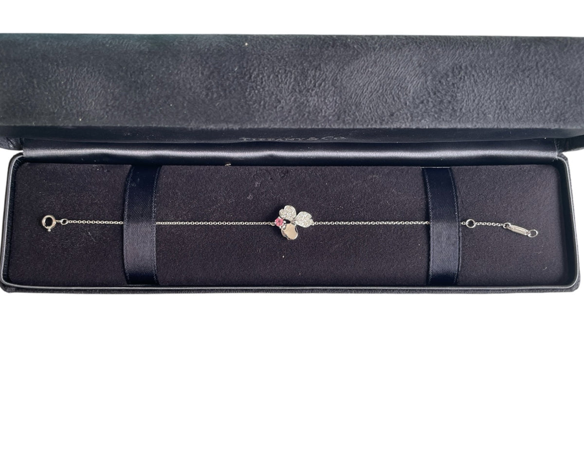 Tiffany & Co Platinum Tourmaline & Diamond Paper Flower Bracelet