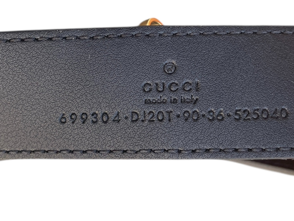 Gucci Black Leather  GG Marmont Belt Bag