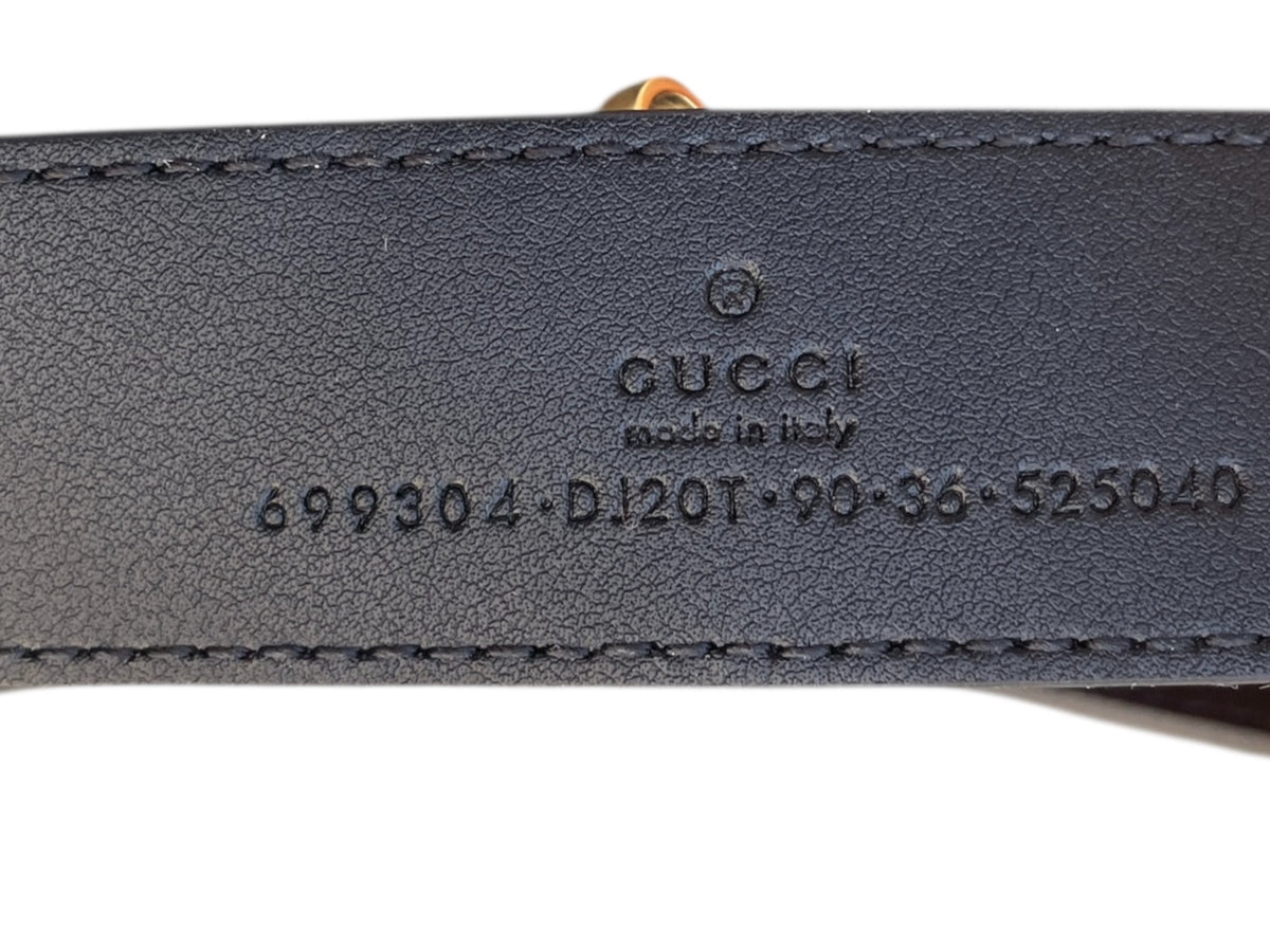 Gucci Black Leather  GG Marmont Belt Bag