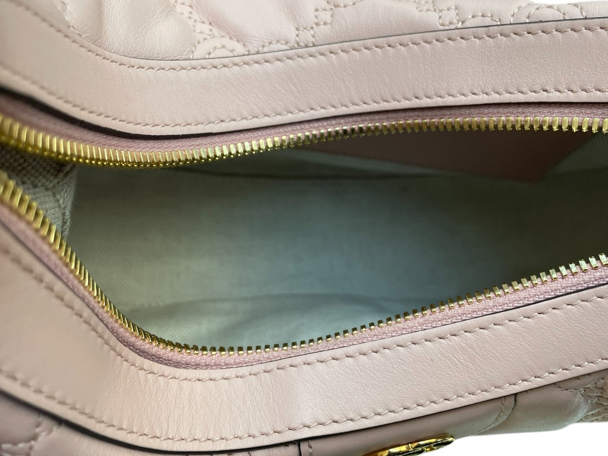 Gucci Perfect Pink Calfskin GG Matelasse Small Hobo Bag