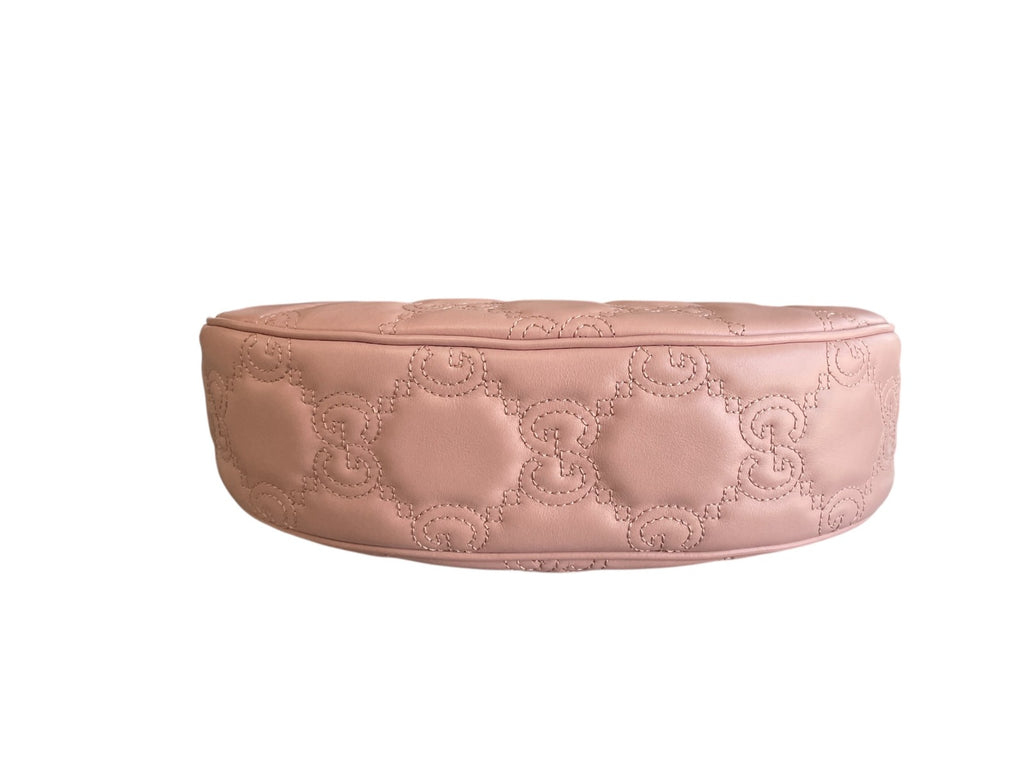 Gucci Perfect Pink Calfskin GG Matelasse Small Hobo Bag