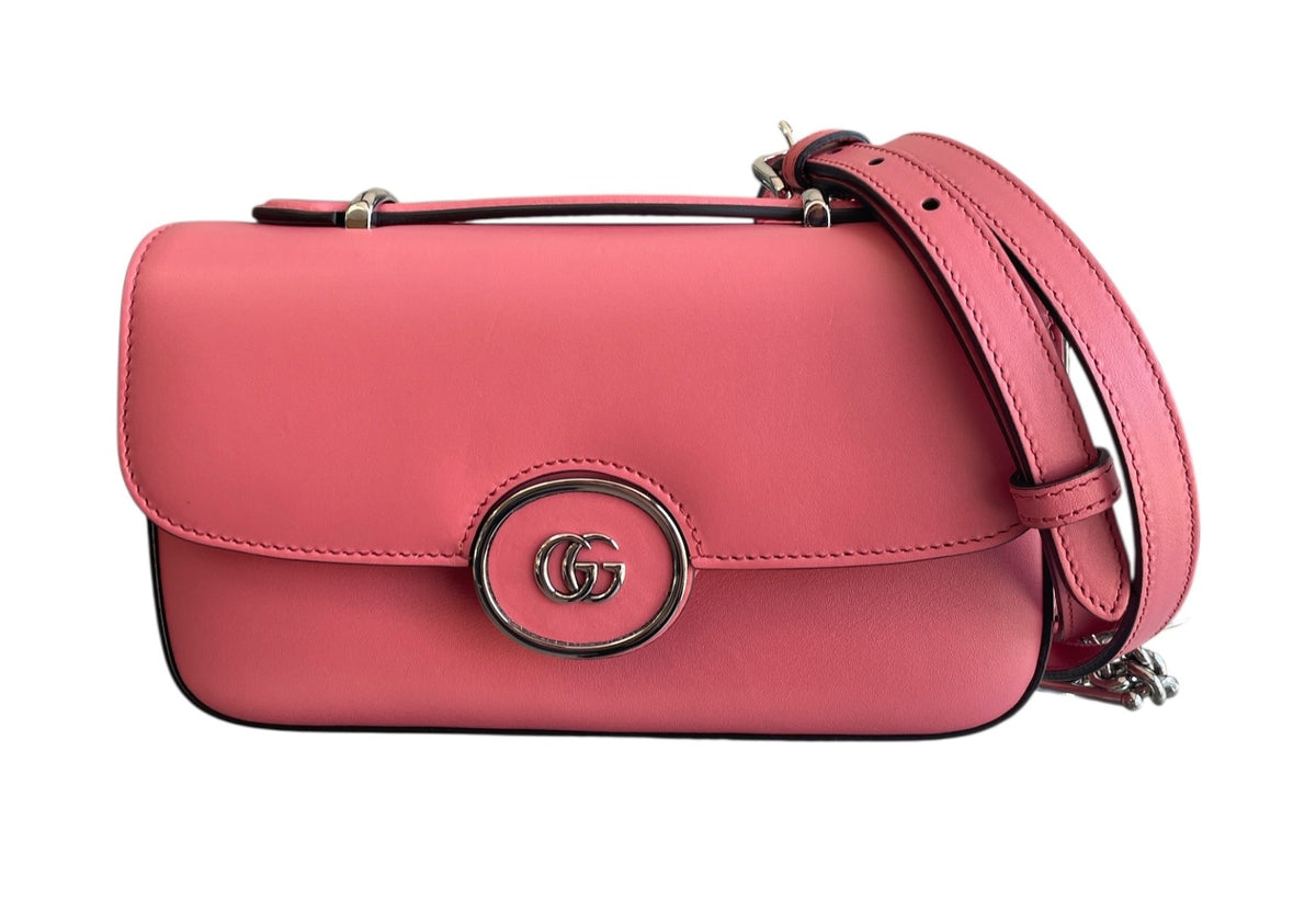 Gucci Senna Calfskin Petite GG Top Handle Bag W/ Strap