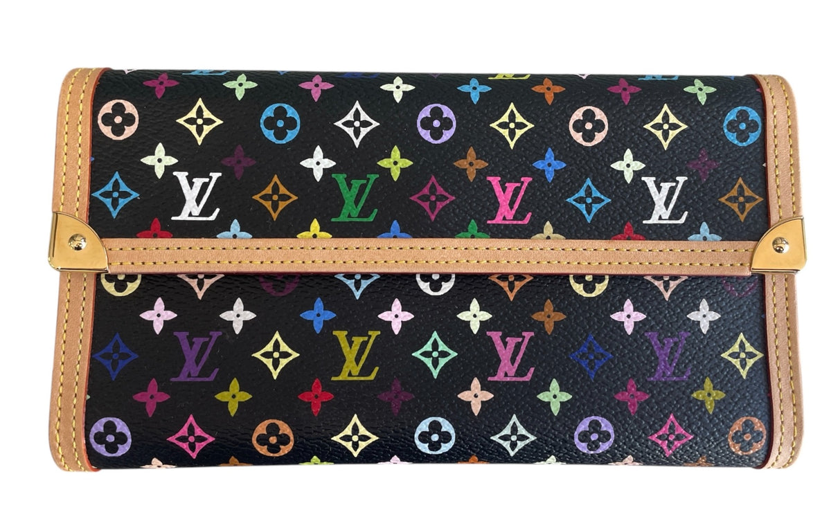 Louis Vuitton Monogram Multicolor Porte Tresor International Wallet Black