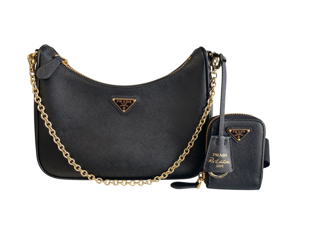 Prada Re-Edition 2005 Saffiano leather Black bag GHW