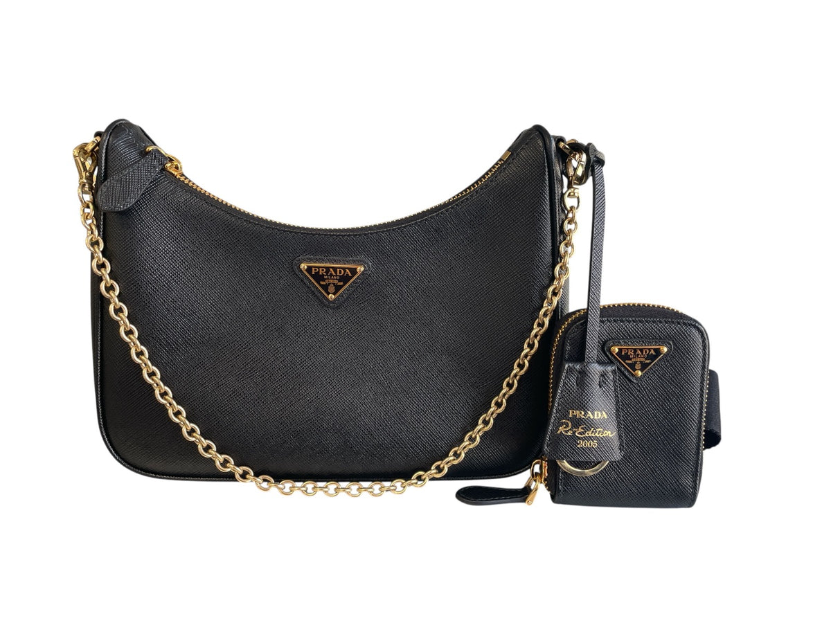 Prada Re-Edition 2005 Saffiano leather Black bag GHW
