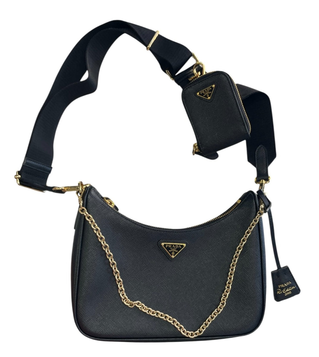 Prada Re-Edition 2005 Saffiano leather Black bag GHW