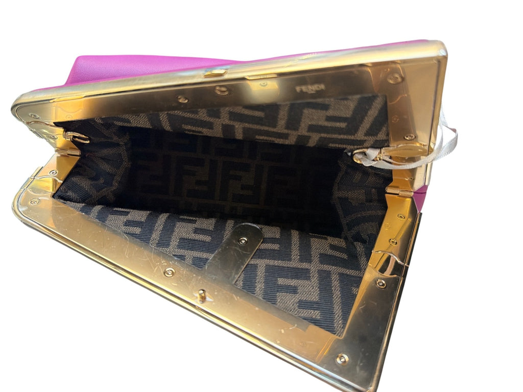 Fendi Nappa Midi First Ciclamino Pilar Clutch Bag