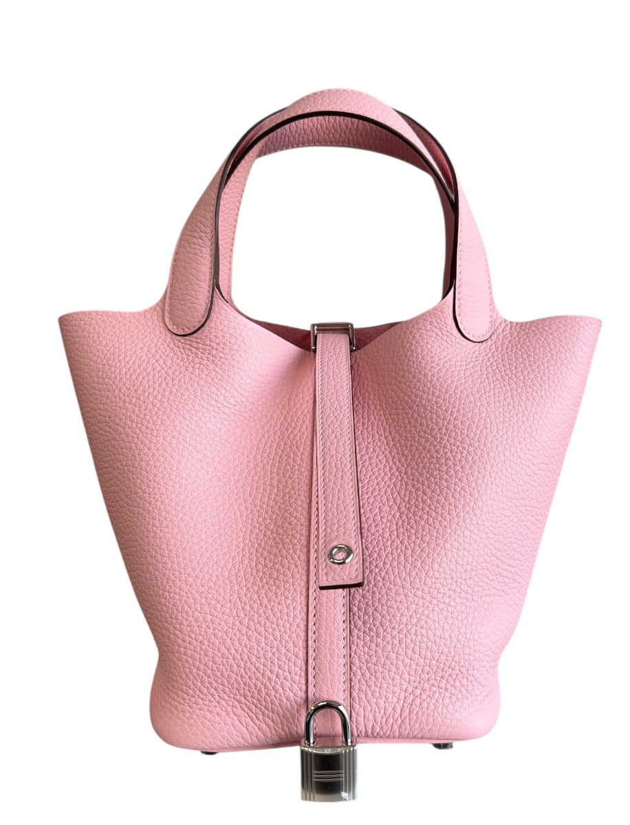 2025 Hermès Rose Sakura Picotin Lock 18 Bag