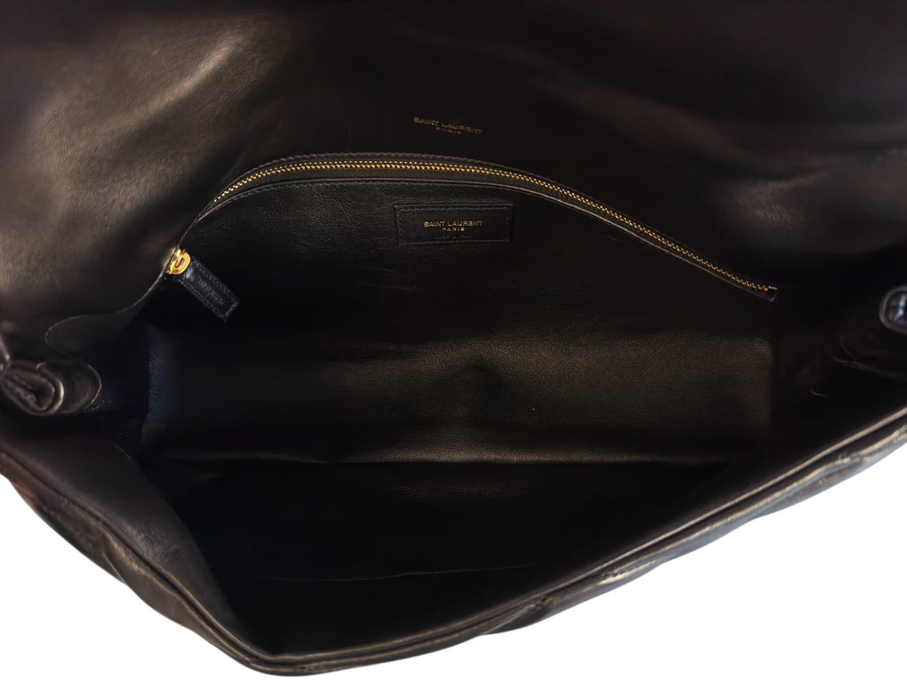 Saint Laurent Black Qulited Sade Clutch Large