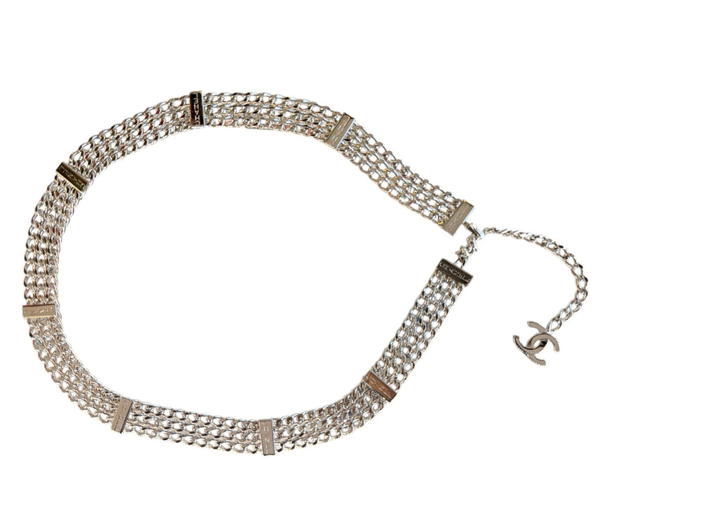 Chanel Vintage 1997 Silver Plated  Chain Belt with CC