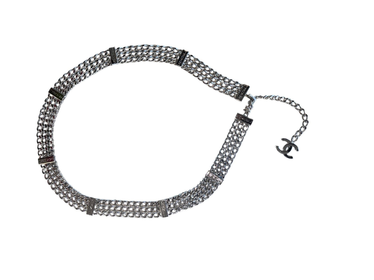 Chanel Vintage 1997 Silver Plated  Chain Belt with CC