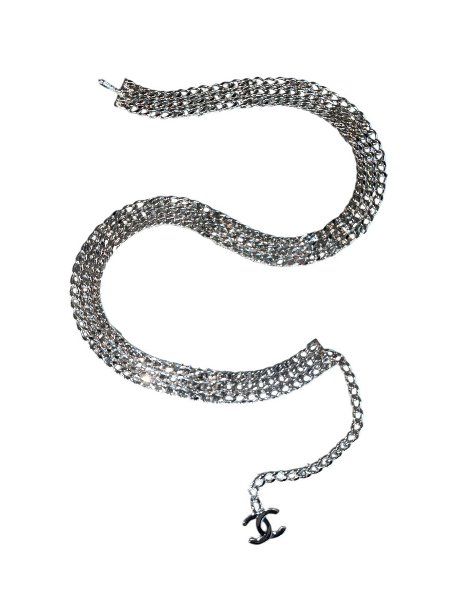 Chanel Vintage 1997 Silver Plated  Chain Belt with CC