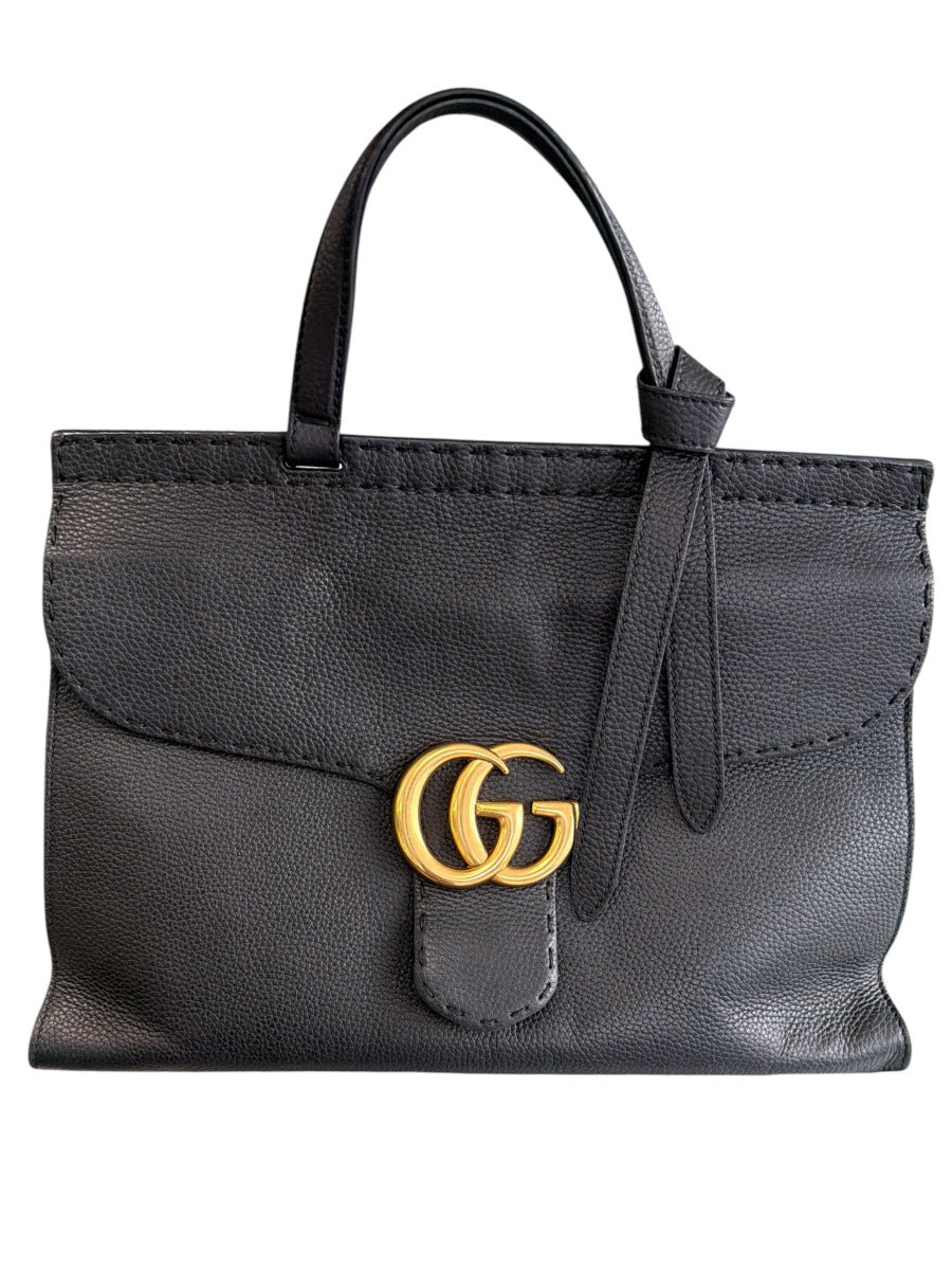 Gucci Marmont Black Top Handle Bag