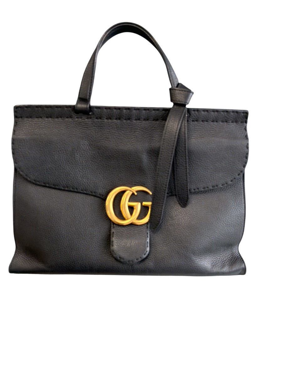 Gucci Marmont Black Top Handle Bag