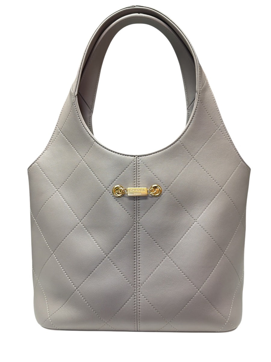 Chanel Large Dark Gray Shopping Bag GHW