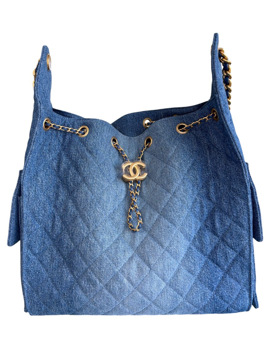 Chanel Washed Denim Chanel 25 Medium