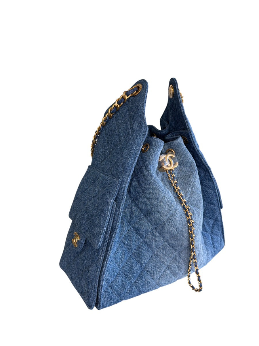 Chanel Washed Denim Chanel 25 Medium