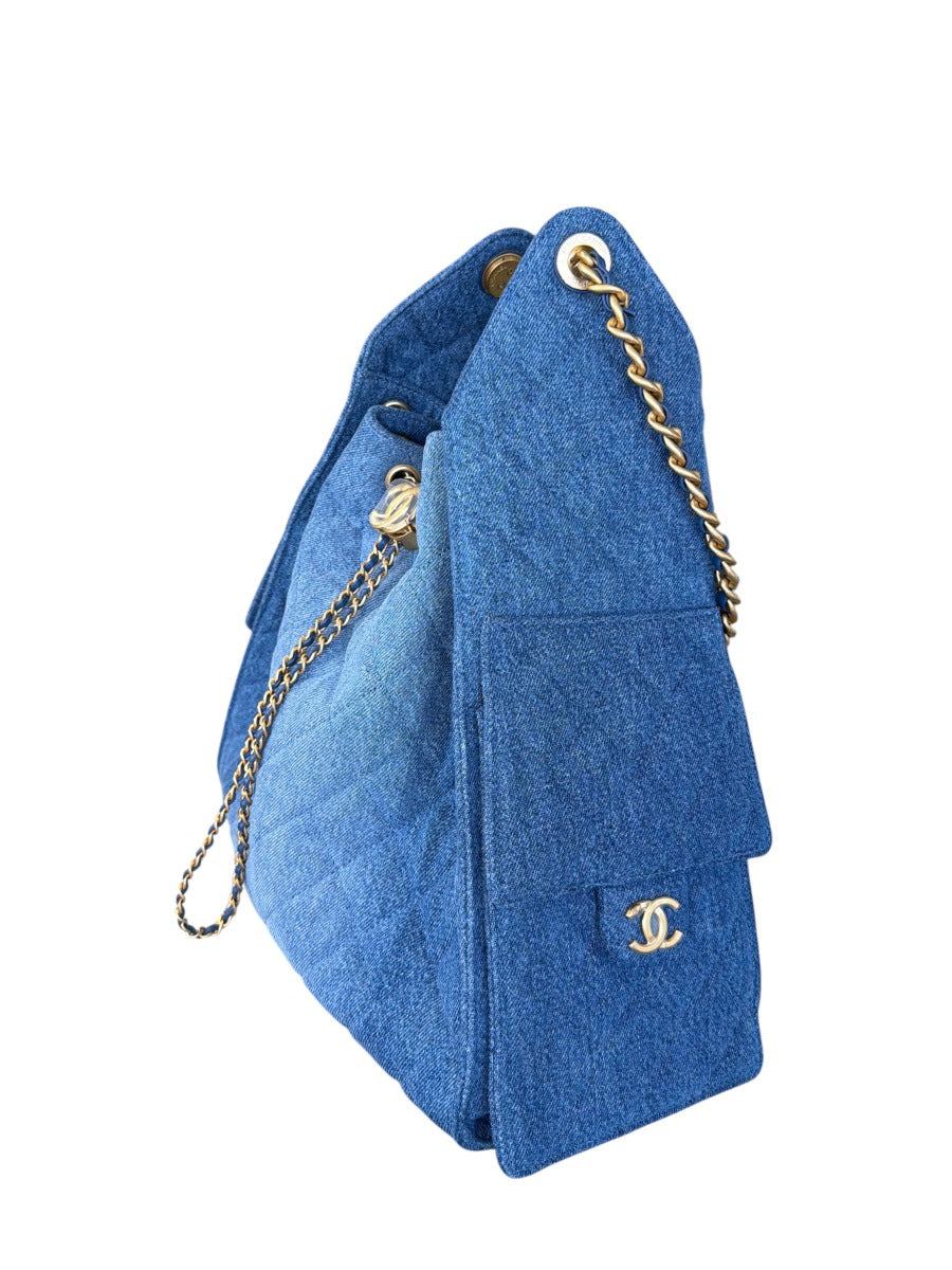 Chanel Washed Denim Chanel 25 Medium
