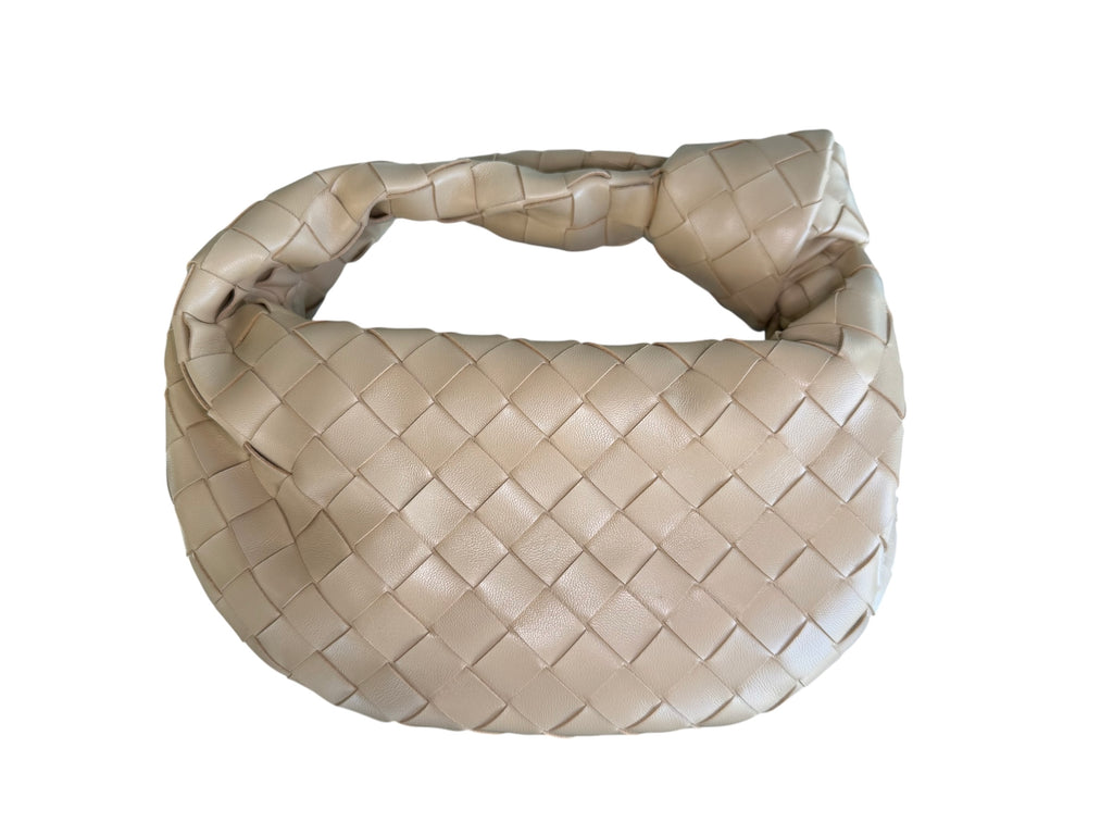 Bottega Mini Jodie Intrecciato Top Handle Porridge Bag