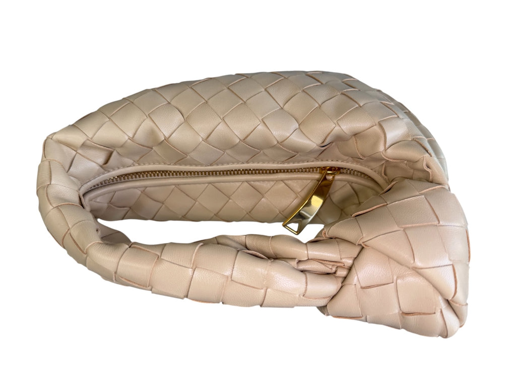Bottega Mini Jodie Intrecciato Top Handle Porridge Bag