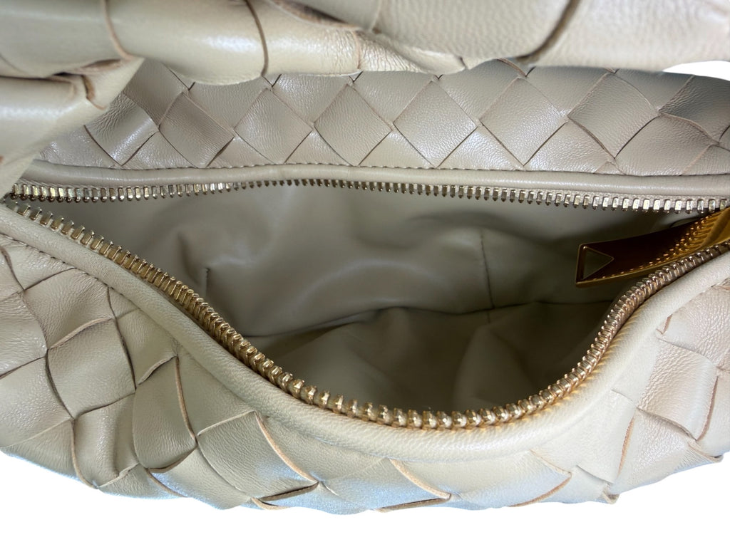 Bottega Mini Jodie Intrecciato Top Handle Porridge Bag