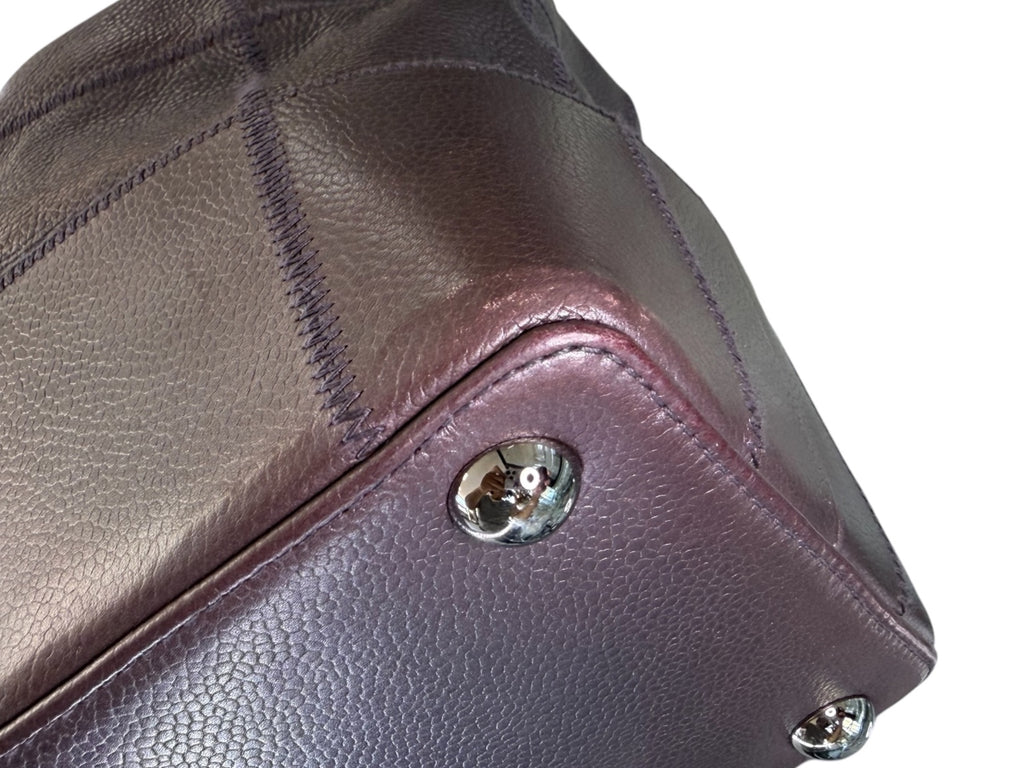 Chanel Square Caviar Quilt Hobo Violet Shimmer Bag