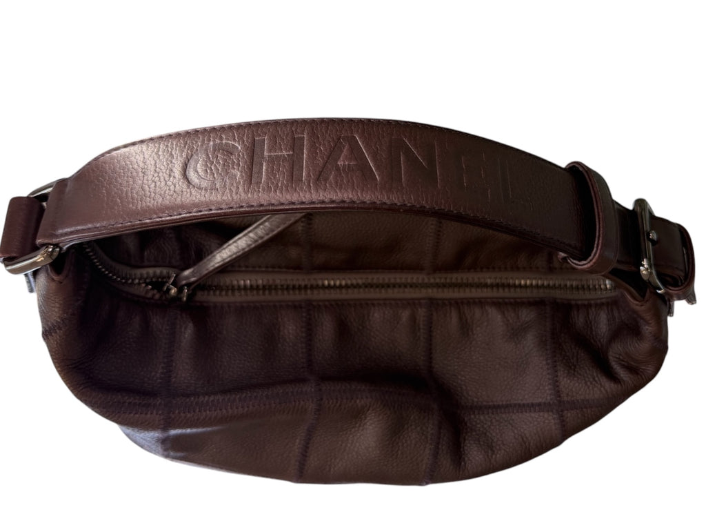 Chanel Square Caviar Quilt Hobo Violet Shimmer Bag
