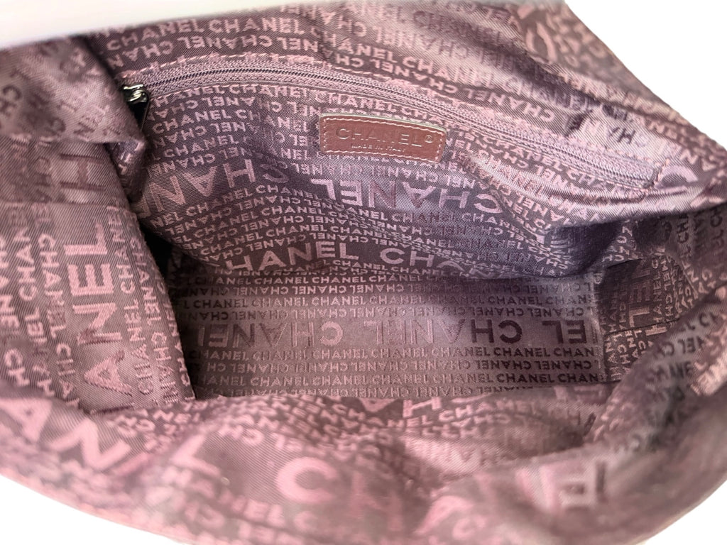 Chanel Square Caviar Quilt Hobo Violet Shimmer Bag