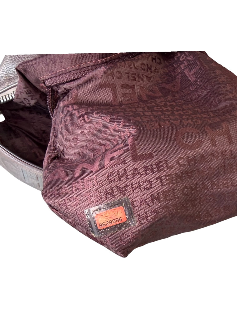 Chanel Square Caviar Quilt Hobo Violet Shimmer Bag