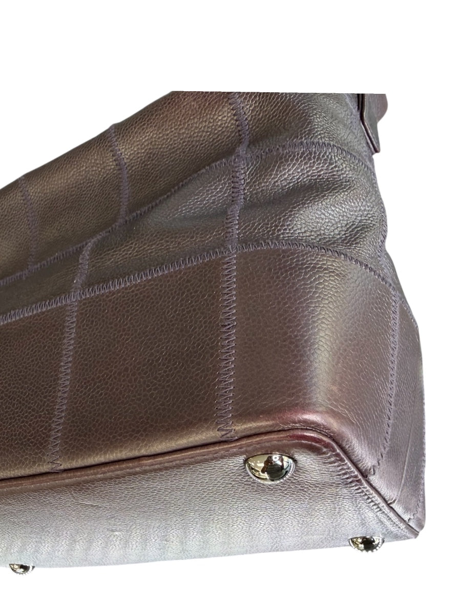 Chanel Square Caviar Quilt Hobo Violet Shimmer Bag