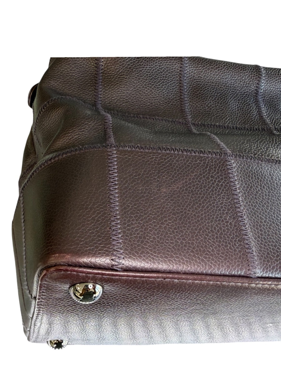 Chanel Square Caviar Quilt Hobo Violet Shimmer Bag
