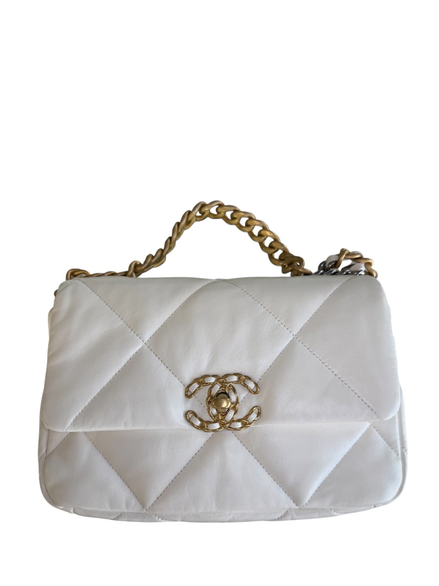 Chanel White Medium Chanel 19 Bag