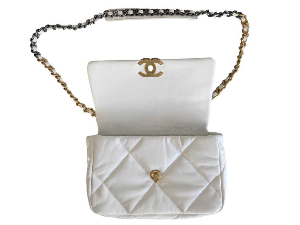 Chanel White Medium Chanel 19 Bag