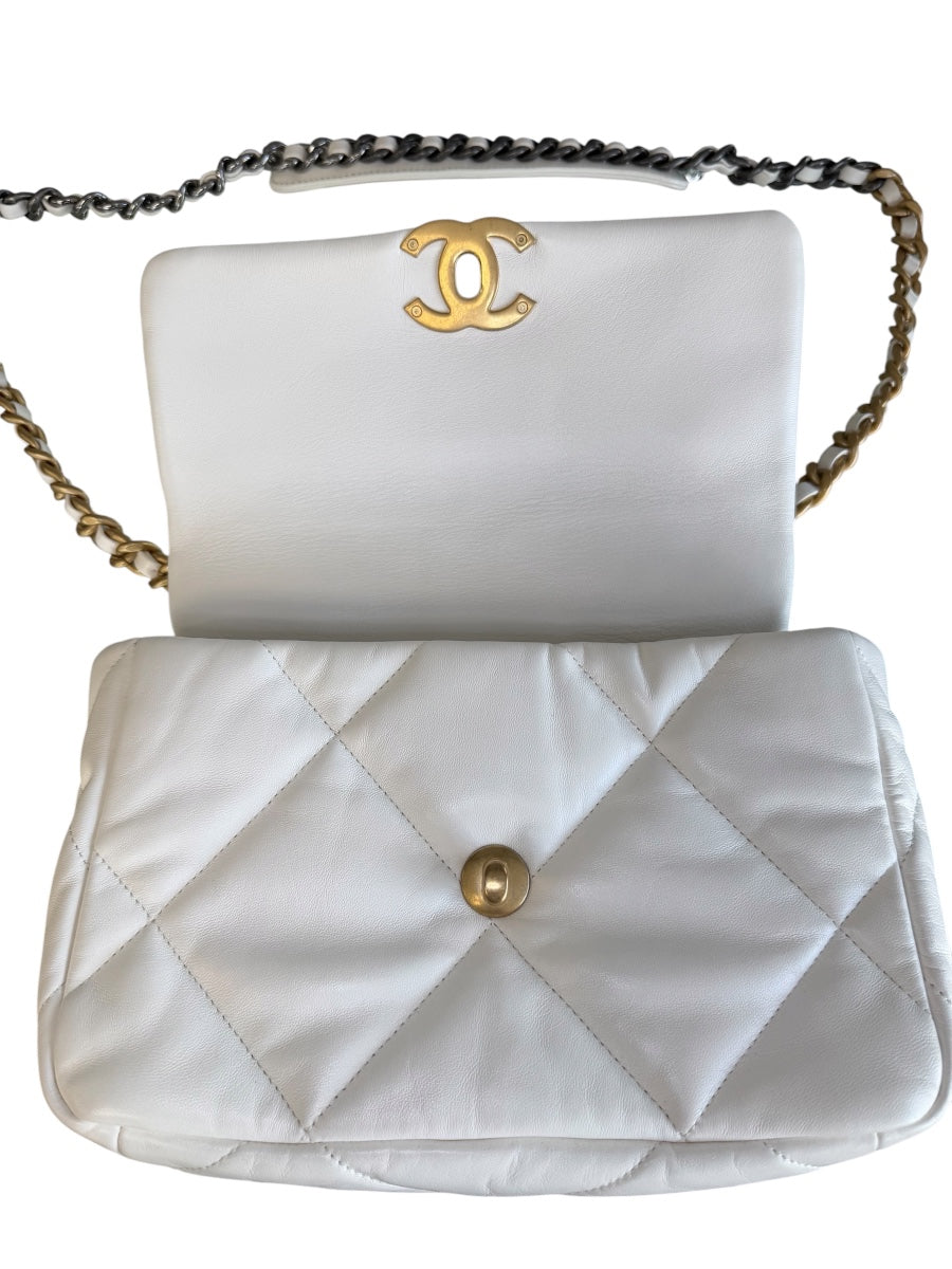 Chanel White Medium Chanel 19 Bag