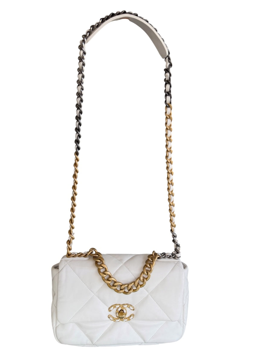Chanel White Medium Chanel 19 Bag