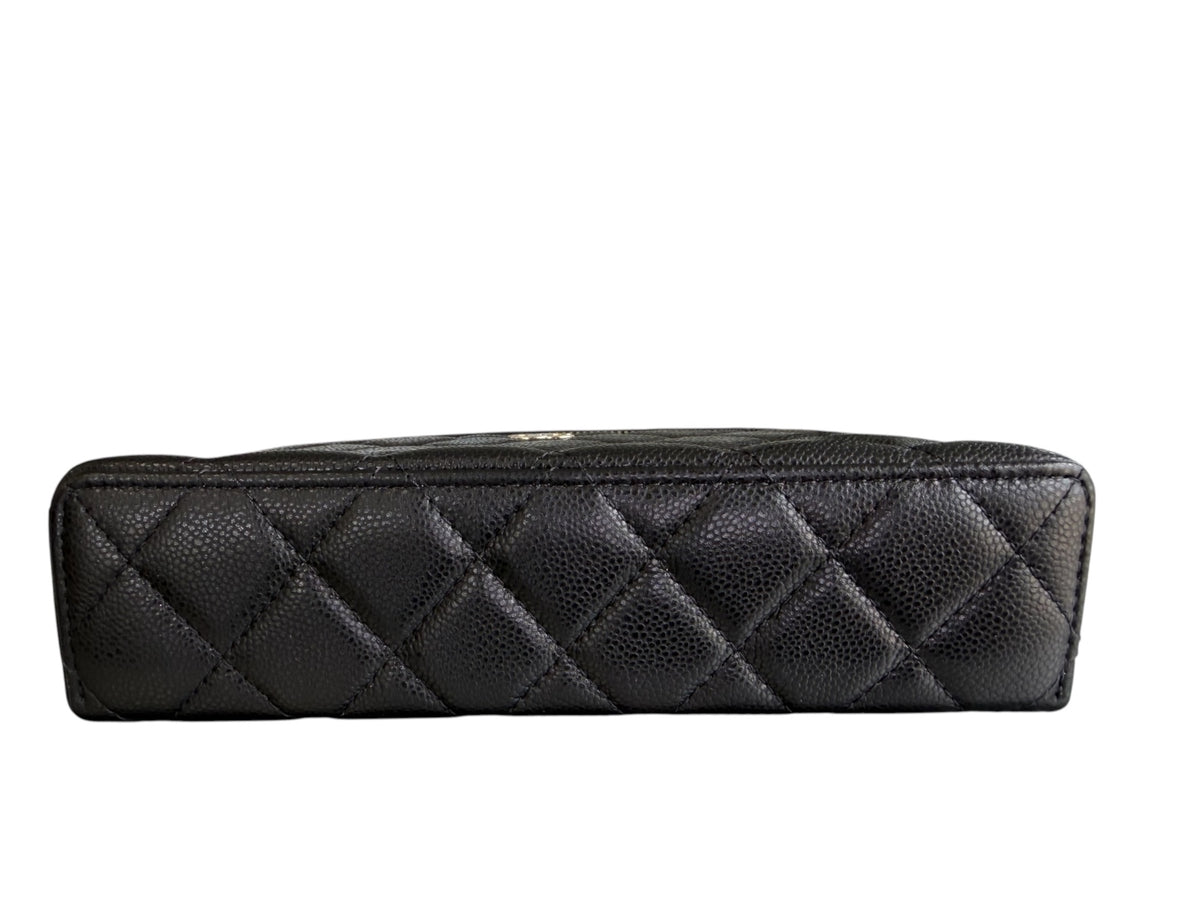 Chanel Caviar Slim Black Vanity W/Chain GHW