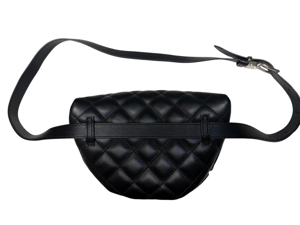 Chanel Calfskin Quilted Uniform Waist Belt BumBag Black