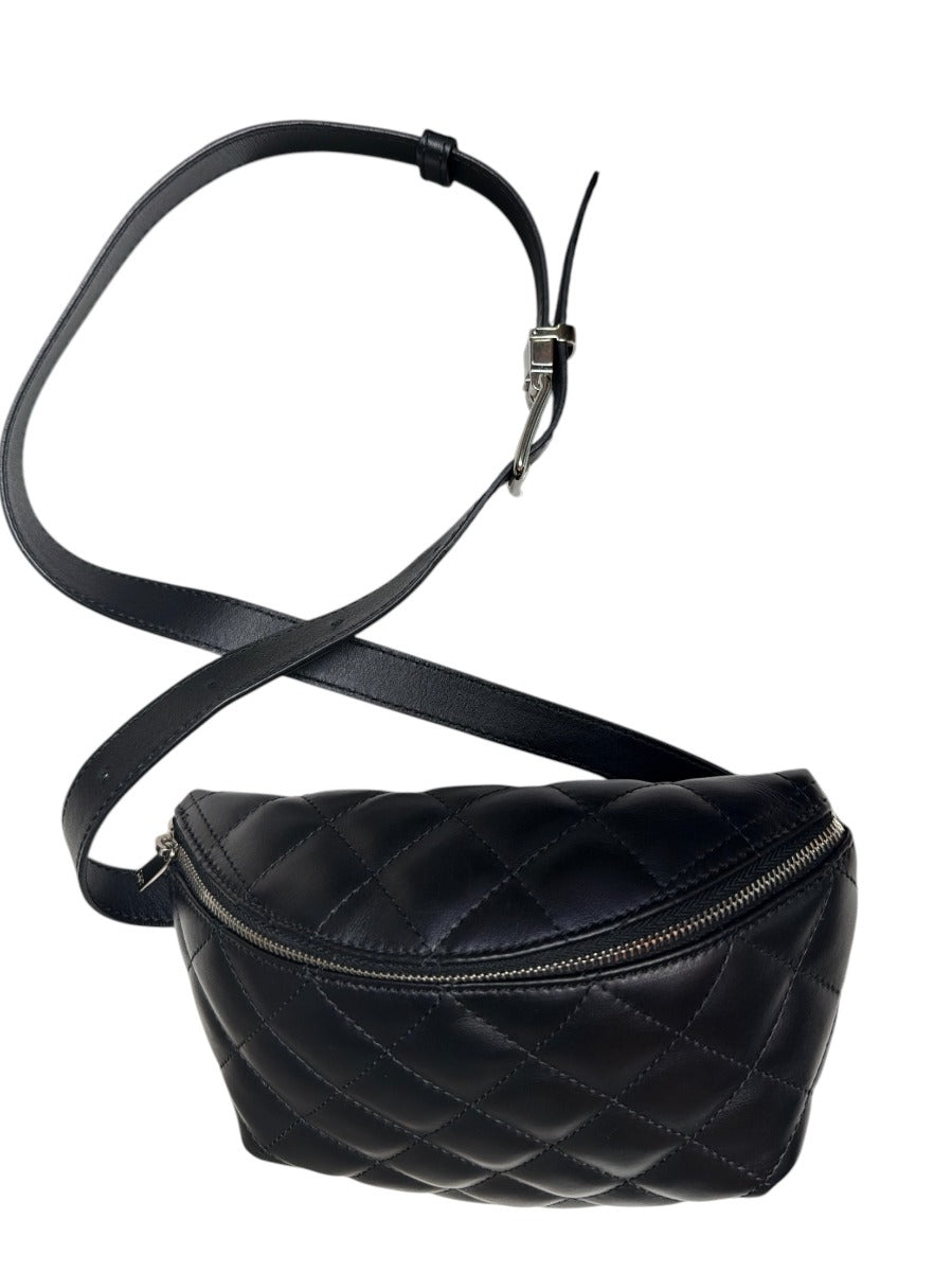 Chanel Calfskin Quilted Uniform Waist Belt BumBag Black