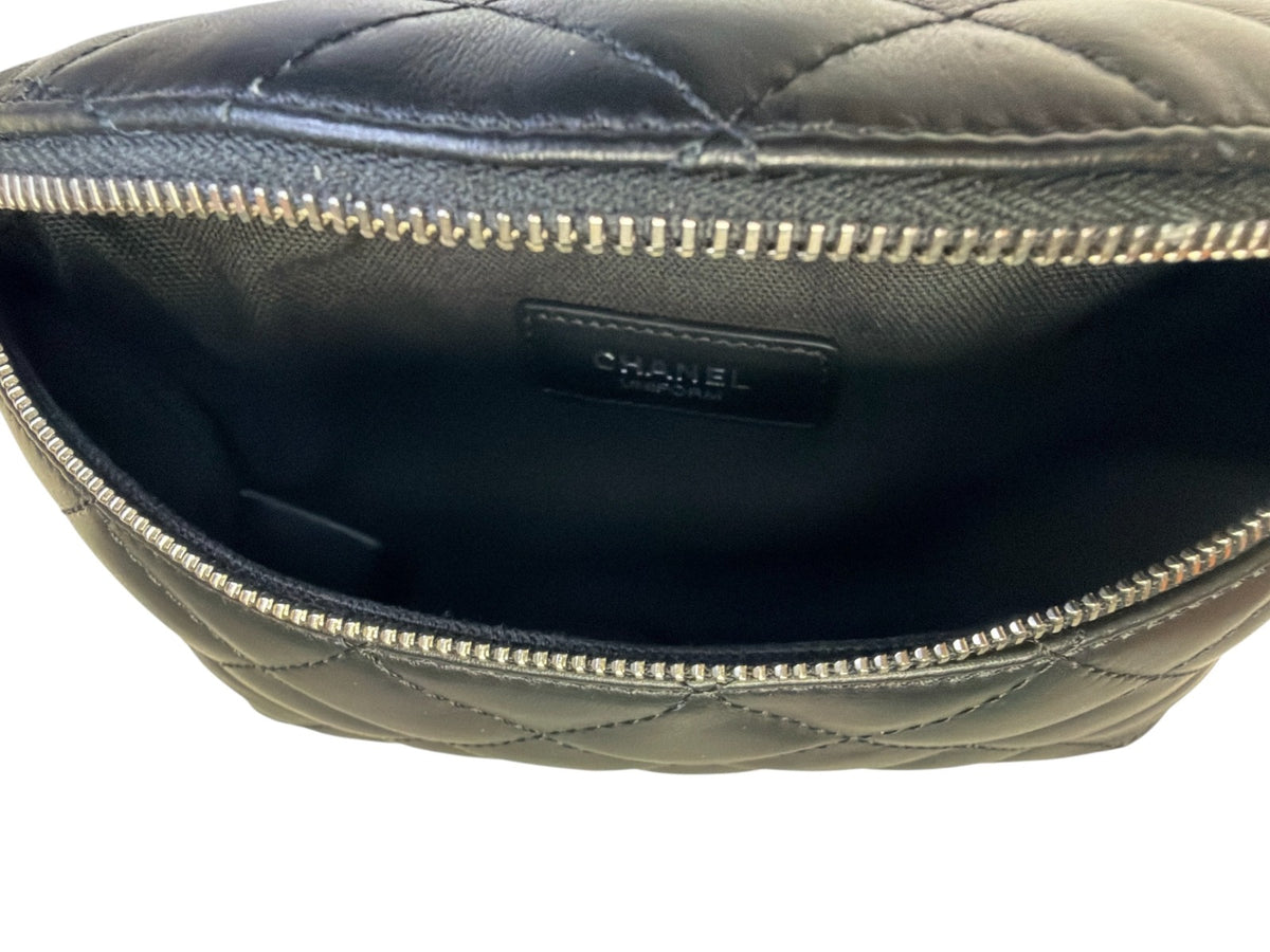 Chanel Calfskin Quilted Uniform Waist Belt BumBag Black